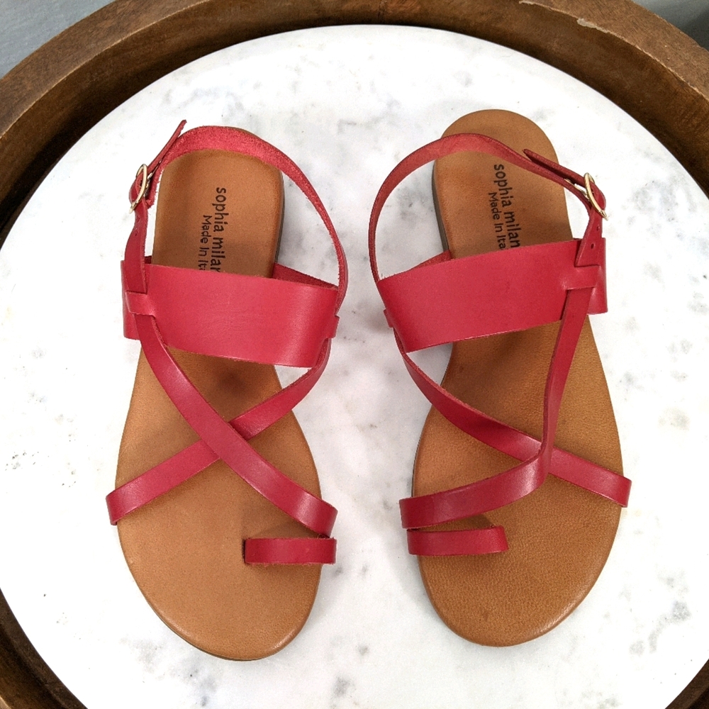 Red Strappy Sandals - Picture 5 of 9